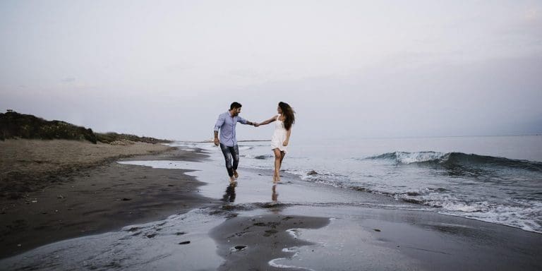 valentines day background, couple, beach, walking, holding hands, sea, outdoors, secluded beach, nature, landscape, having fun